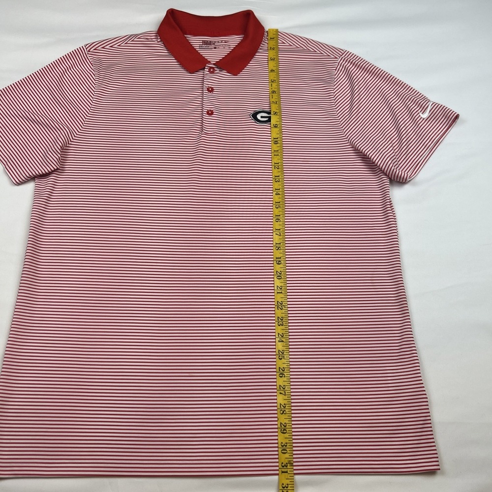 Nike Golf Georgia Bulldogs Men's Polo Shirt Size XL Red White Striped UGA - Picture 2 of 6